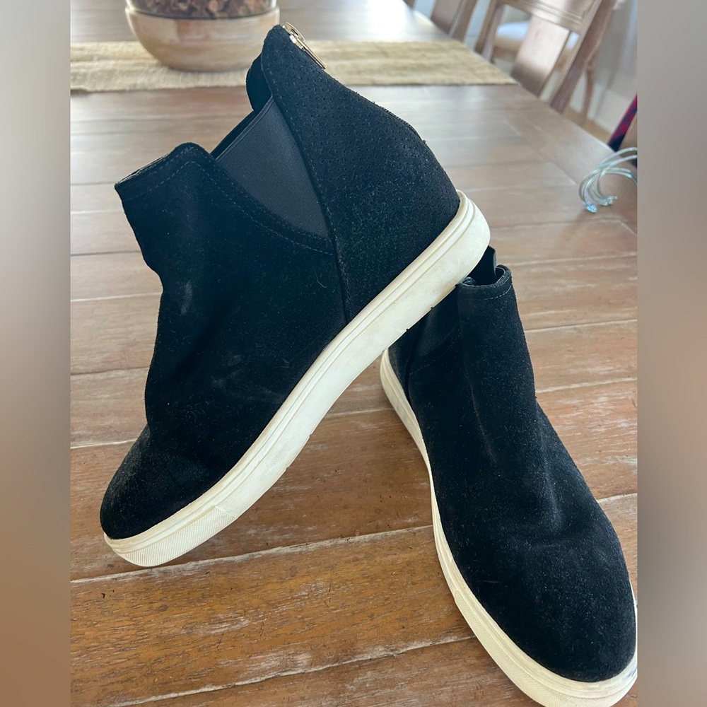 INC black suede bootie size 10